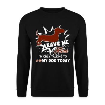 Dachshund Taking To My Dachshund - Unisex Sweatshirt - black - Front - Alina (178cm) & Michal (187cm)