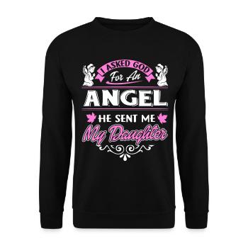 Daughter Is My Angel - Unisex Sweatshirt - black - Front - Alina (178cm) & Michal (187cm)