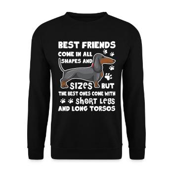 Dachshund Best Friend - Unisex Sweatshirt - black - Front - Alina (178cm) & Michal (187cm)