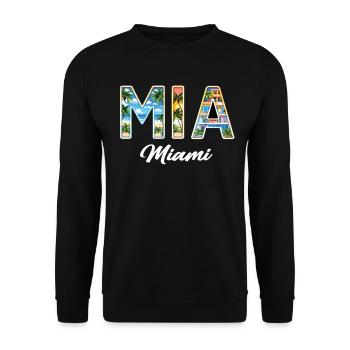 Miami Mia Miami – Ambiance tropicale pour les fans des États-Unis - Sweat-shirt Unisexe - noir - Devant - Alina (178cm) & Michal (187cm)