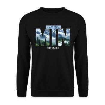 Mountains MTN – Natur & Berglandschaft Outdoor - Unisex Pullover - Schwarz - Vorne - Alina (178cm) & Michal (187cm)