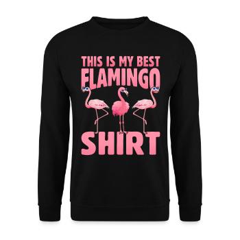 C’est ma meilleure chemise de flamant rose - Pink Flamingo - Sweat-shirt Unisexe - noir - Devant - Alina (178cm) & Michal (187cm)