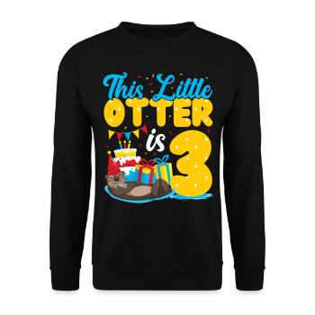 Anniversaire de la loutre Cette petite loutre - Sweat-shirt Unisexe - noir - Devant - Alina (178cm) & Michal (187cm)