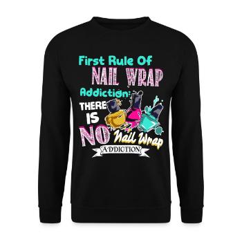 Nail Artist First Rule Of Nail Wrap - Unisex Sweatshirt - black - Front - Alina (178cm) & Michal (187cm)