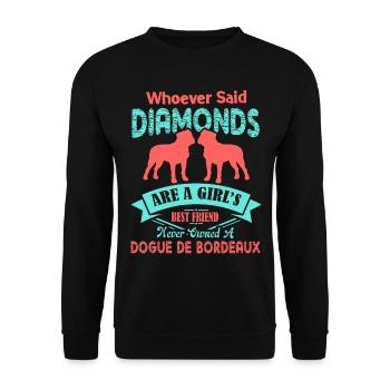 Dogue De Bordeaux Best Friend - Unisex Sweatshirt - black - Front - Alina (178cm) & Michal (187cm)