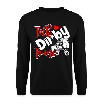 Roller Derby Talk Dirby To Me - Unisex Sweatshirt - black - Front - Alina (178cm) & Michal (187cm)