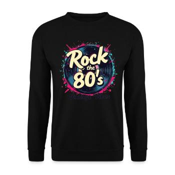 Rock The 80's 80s Party Retro Look 80s - Unisex Sweatshirt - black - Front - Alina (178cm) & Michal (187cm)