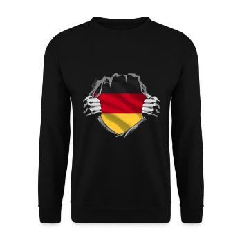 Le drapeau de l’Allemagne en plein cœur - Sweat-shirt Unisexe - noir - Devant - Alina (178cm) & Michal (187cm)