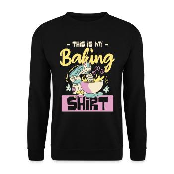 C’est ma chemise de pâtisserie Creative Baker - Sweat-shirt Unisexe - noir - Devant - Alina (178cm) & Michal (187cm)