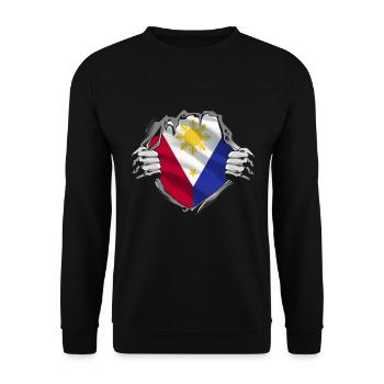 Philippinische Flagge Stolz - Unisex Pullover - Schwarz - Vorne - Alina (178cm) & Michal (187cm)