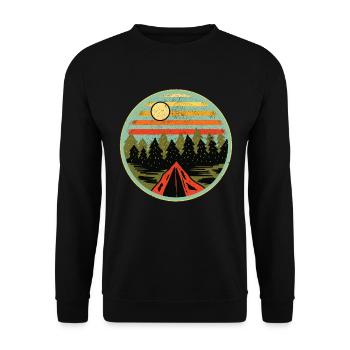 Rétro Vintage Nature Lover des années 80 des années 90 Sapin - Sweat-shirt Unisexe - noir - Devant - Alina (178cm) & Michal (187cm)