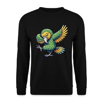 Kakapo, Parrot, Bird, Dabbing - Unisex Sweatshirt - black - Front - Alina (178cm) & Michal (187cm)