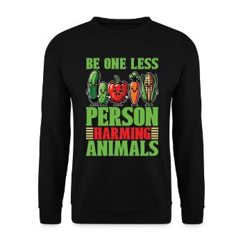 Vegetarian Be One Less Person Veganism Vegetarians - Unisex Sweatshirt - black - Front - Alina (178cm) & Michal (187cm)