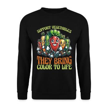 Vegetarian Support Vegetables They Bring Veganism - Unisex Pullover - Schwarz - Vorne - Alina (178cm) & Michal (187cm)