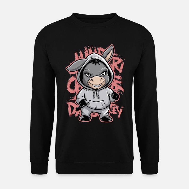 Esel Urban Animal Style Tierliebhaber - Unisex Pullover - Schwarz