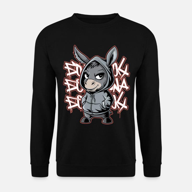 Esel Urban Animal Style Tierliebhaber - Unisex Pullover - Schwarz