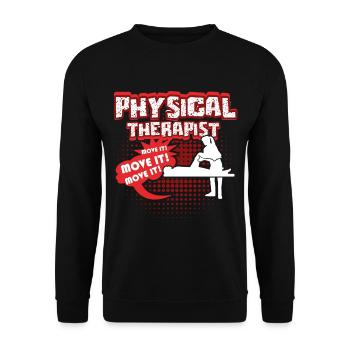 Physical Therapist Move It - Unisex Sweatshirt - black - Front - Alina (178cm) & Michal (187cm)