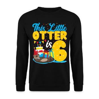Otter Birthday This Little Otter - Unisex Sweatshirt - black - Front - Alina (178cm) & Michal (187cm)