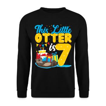 Anniversaire de la loutre Cette petite loutre - Sweat-shirt Unisexe - noir - Devant - Alina (178cm) & Michal (187cm)