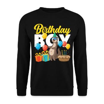 Otter Birthday Boy Birthday Boy - Unisex Pullover - Schwarz - Vorne - Alina (178cm) & Michal (187cm)