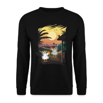 Mexiko Huhn Hühner Farm Geflügel Wilder Westen - Unisex Pullover - Schwarz - Vorne - Alina (178cm) & Michal (187cm)