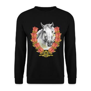 Anniversaire Cheval Chevaux Cavalier Cavalier Enfants - Sweat-shirt Unisexe - noir - Devant - Alina (178cm) & Michal (187cm)