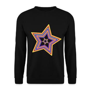 Stern Regenbogen LGBT Weihnachten Gay Pride Xmas - Unisex Pullover - Schwarz - Vorne - Alina (178cm) & Michal (187cm)