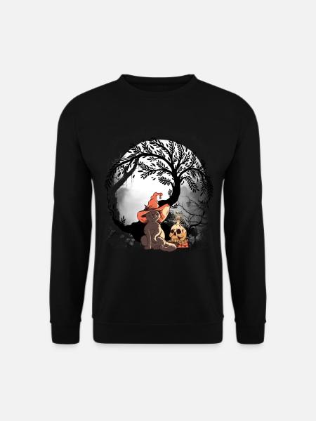 Katze Katzen mystisch Zauberer Halloween Kinder - Unisex Pullover - Schwarz