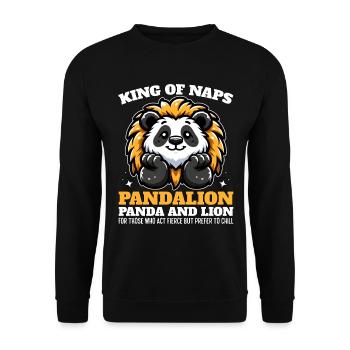 KING OF NAPS - PANDALION - Unisex Sweatshirt - black - Front - Alina (178cm) & Michal (187cm)
