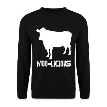 Moo-Licious Cow Silhouette Fun - Unisex Sweatshirt - black - Front - Alina (178cm) & Michal (187cm)
