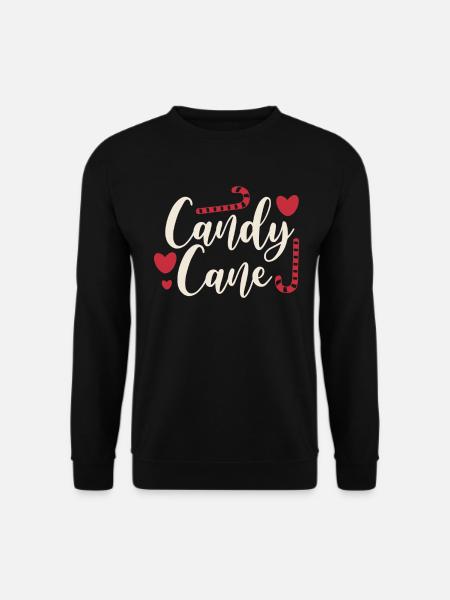 Christmas candy cane with hearts - Unisex Sweatshirt - black