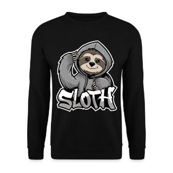 paresseux Hip-Hop Style urbain Drôle d’animal - Sweat-shirt Unisexe - noir - Devant - Alina (178cm) & Michal (187cm)