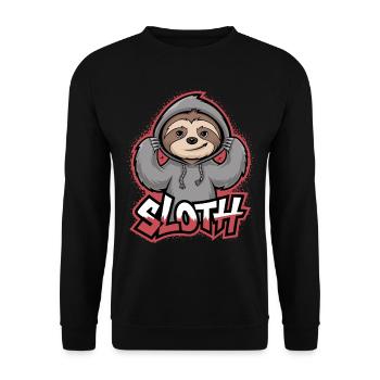 paresseux Hip-Hop Style urbain Drôle d’animal - Sweat-shirt Unisexe - noir - Devant - Alina (178cm) & Michal (187cm)