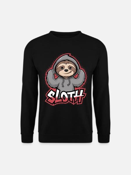Faultier Hip-Hop Urban Style Lustige Tier - Unisex Pullover - Schwarz