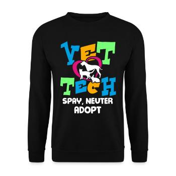 Vet Tech Spay Neuter Adopt - Unisex Sweatshirt - black - Front - Alina (178cm) & Michal (187cm)
