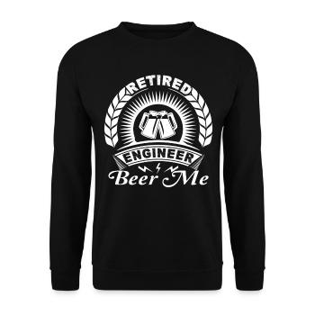 Engineer Retired Engineer Beer Me - Unisex Sweatshirt - black - Front - Alina (178cm) & Michal (187cm)
