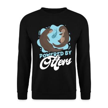 Otter Powered By Otters - Unisex Sweatshirt - black - Front - Alina (178cm) & Michal (187cm)