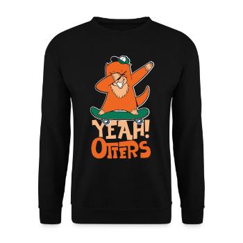 Otter yes! Otters - Unisex Sweatshirt - black - Front - Alina (178cm) & Michal (187cm)