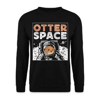 Otter Pun Astronaute des sciences de l’espace - Sweat-shirt Unisexe - noir - Devant - Alina (178cm) & Michal (187cm)