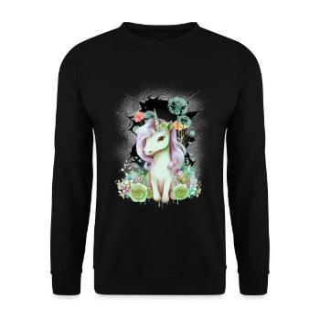 Unicorn Unicorns Horses Horse Child Children - Unisex Sweatshirt - black - Front - Alina (178cm) & Michal (187cm)