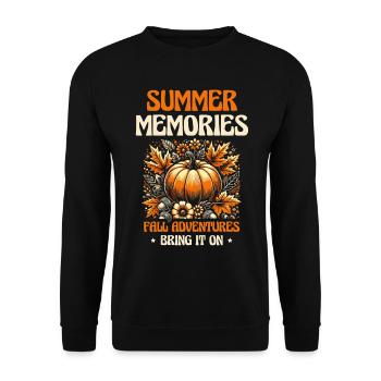 Summer Memories, Fall Adventures, Bring You - Unisex Sweatshirt - black - Front - Alina (178cm) & Michal (187cm)
