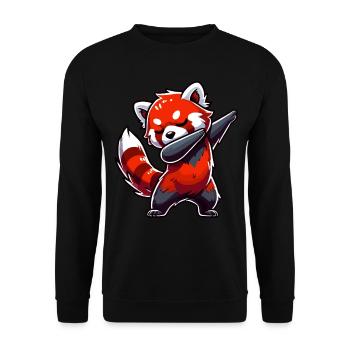 Roter Panda, Red Panda, Pandabär, Dabbing - Unisex Pullover - Schwarz - Vorne - Alina (178cm) & Michal (187cm)