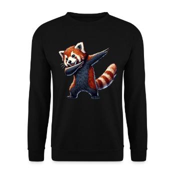 Roter Panda, Red Panda, Pandabär, Dabbing - Unisex Pullover - Schwarz - Vorne - Alina (178cm) & Michal (187cm)