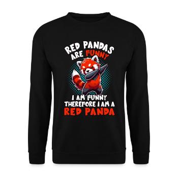 Panda roux, Panda roux, Panda ours, Dabbing - Sweat-shirt Unisexe - noir - Devant - Alina (178cm) & Michal (187cm)