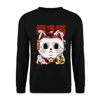 Maneki Neko Turbo Granny - Unisex Sweatshirt - black - Front - Alina (178cm) & Michal (187cm)
