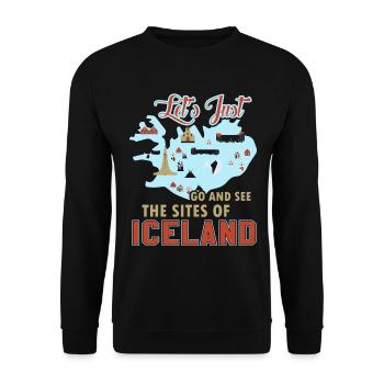 Let's Just Go And See The Sites Of Iceland - Unisex Sweatshirt - black - Front - Alina (178cm) & Michal (187cm)