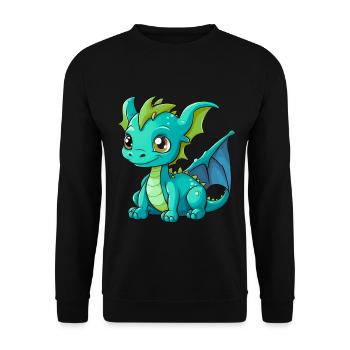 Dragon Dragon Enfant Enfants Bébé Dinos - Sweat-shirt Unisexe - noir - Devant - Alina (178cm) & Michal (187cm)