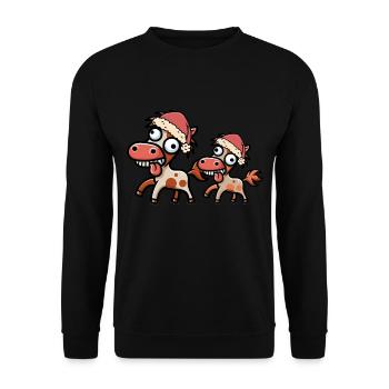 Santa Claus Santa Claus Horses Pderd Crazy - Unisex Sweatshirt - black - Front - Alina (178cm) & Michal (187cm)
