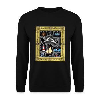 maritim Seemann Seemänner - Unisex Pullover - Schwarz - Vorne - Alina (178cm) & Michal (187cm)