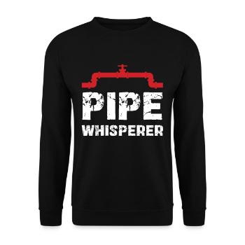 Pipe Whisperer Humor Für Handwerker - Unisex Pullover - Schwarz - Vorne - Alina (178cm) & Michal (187cm)